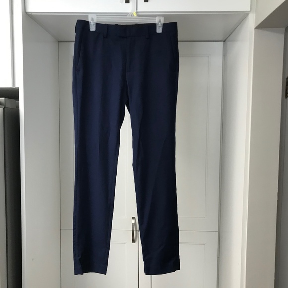 H & M Men’s Suit Jacket and Pants 33 R Slim Fit Navy Blue - Picture 3 of 11